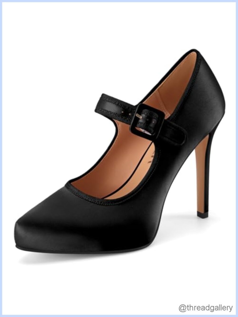 Platform Stiletto Heels Satin Adjustable Buckle Pumps